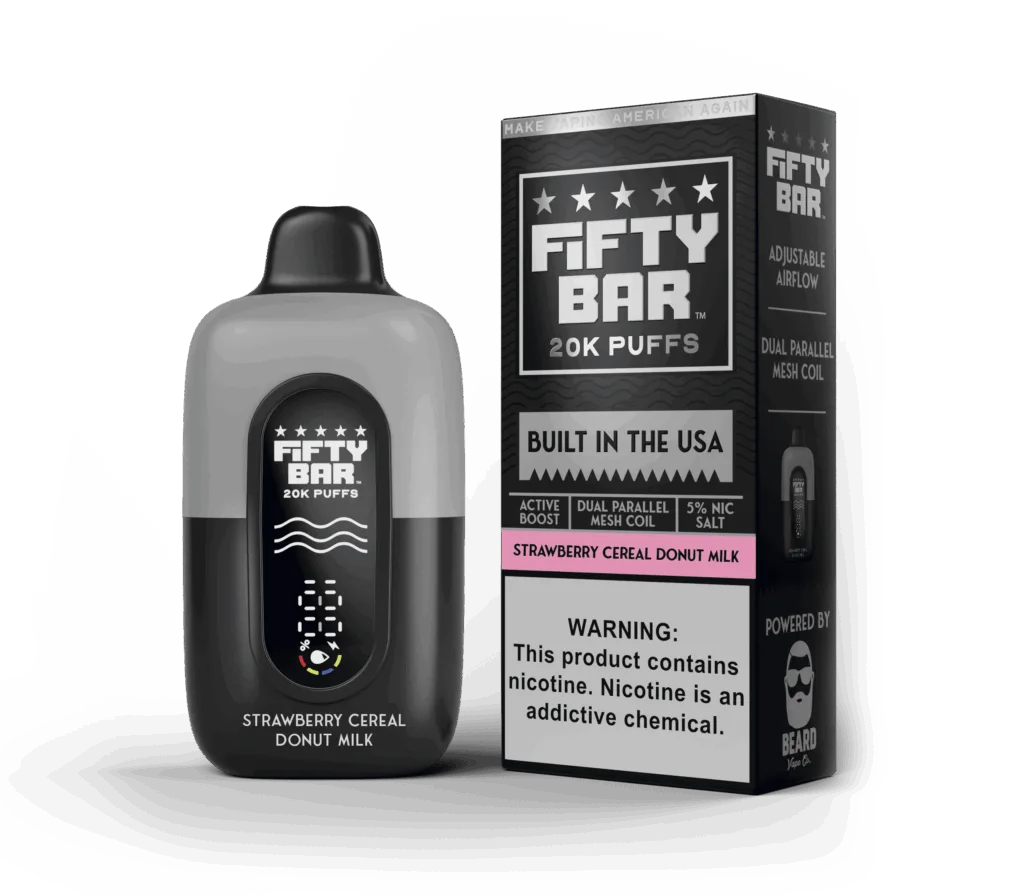 Strwaberry Cereal Donut Milk - Fifty Bar 20K Puffs - (Black Series)
